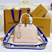 Louis Vuitton Alma BB Ebene Canvas Bag Blue Strap 23.5x17.5x11.5cm - 4