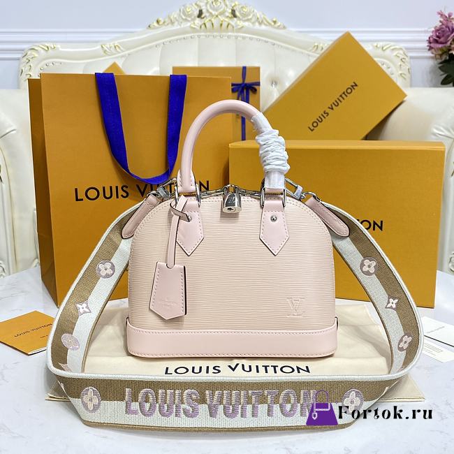 Louis Vuitton Alma BB Ebene Canvas Bag Brown Strap 23.5x17.5x11.5cm - 1