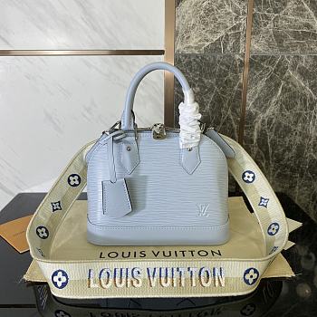 Louis Vuitton Alma BB Ebene Canvas Light Blue Bag 23.5x17.5x11.5cm