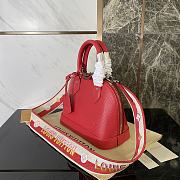 Louis Vuitton Alma BB Ebene Canvas Red Bag 23.5x17.5x11.5cm - 3