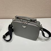 Prada Brique Grey Saffiano Leather Bag 22x16x6cm - 2