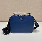 Prada Brique Blue Saffiano Leather Bag 22x16x6cm - 1