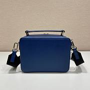 Prada Brique Blue Saffiano Leather Bag 22x16x6cm - 2