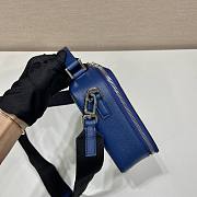 Prada Brique Blue Saffiano Leather Bag 22x16x6cm - 3