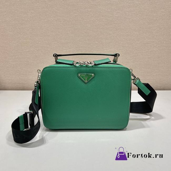 Prada Brique Green Saffiano Leather Bag 22x16x6cm - 1