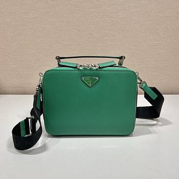 Prada Brique Green Saffiano Leather Bag 22x16x6cm