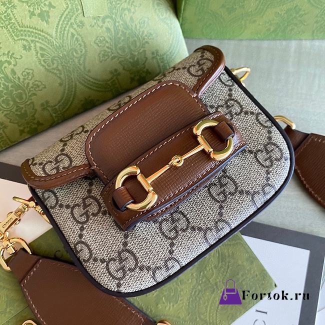 Gucci Horsebit 1955 strap wallet Beige and ebony 699760 12×9×4cm - 1
