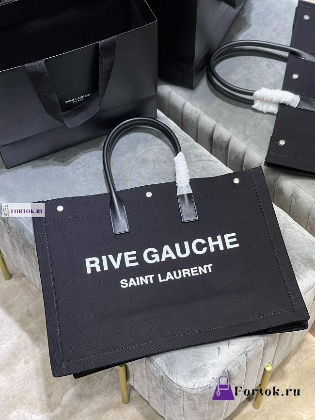 YSL Saint Laurent Rive Gauche Tote Bag Black 631682 37.5×38×17cm - 1