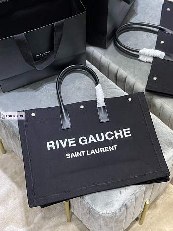 YSL Saint Laurent Rive Gauche Tote Bag Black 631682 37.5×38×17cm