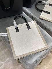 YSL Saint Laurent Rive Gauche Tote Bag White Linen 631682 37.5×38×17cm - 2