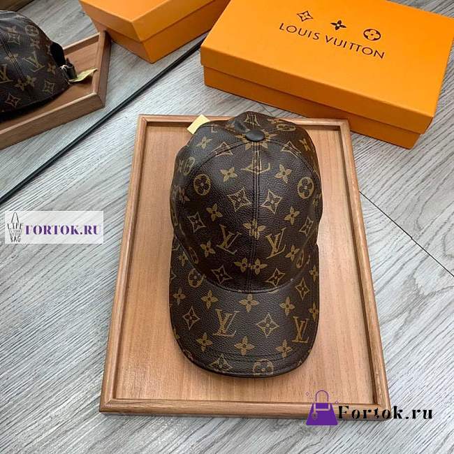 Louis Vuitton Leather Monogram Pattern Hat Brown - 1