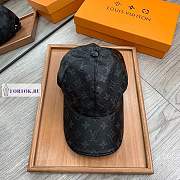 Louis Vuitton Leather Monogram Pattern Hat Black - 1