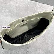 Prada Cleo Brushed Leather Hobo Bag In White 27cm×19cm×5cm  - 3