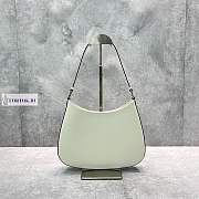Prada Cleo Brushed Leather Hobo Bag In White 27cm×19cm×5cm  - 5