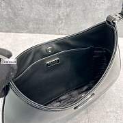 Prada Cleo Brushed Leather Hobo Bag In Black 27cm×19cm×5cm  - 3