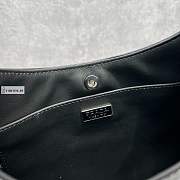 Prada Cleo Brushed Leather Hobo Bag In Black 27cm×19cm×5cm  - 4