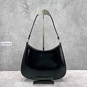 Prada Cleo Brushed Leather Hobo Bag In Black 27cm×19cm×5cm  - 6