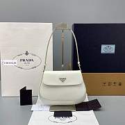 Prada Cleo Brushed Leather Mini In White 23cm×17cm×4cm - 1