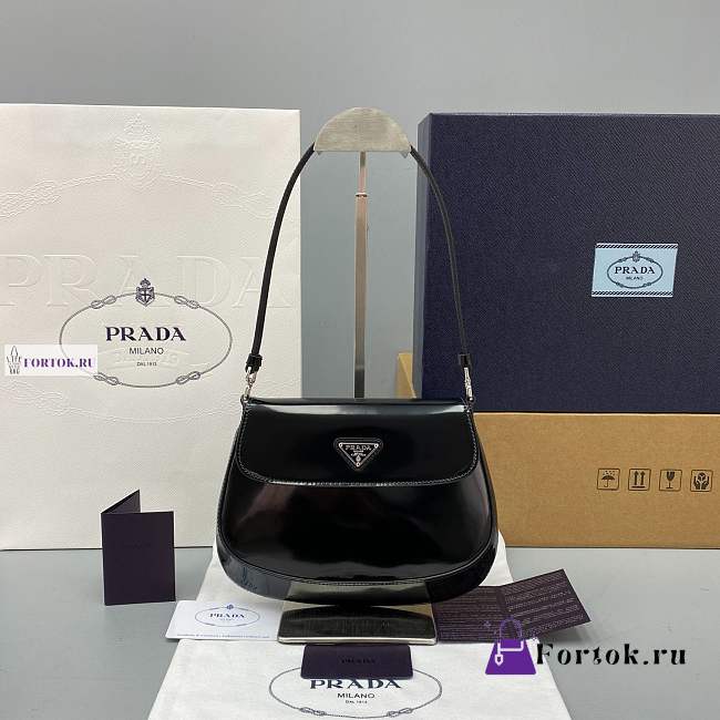 Prada Cleo Brushed Leather Mini In Black 23cm×17cm×4cm - 1