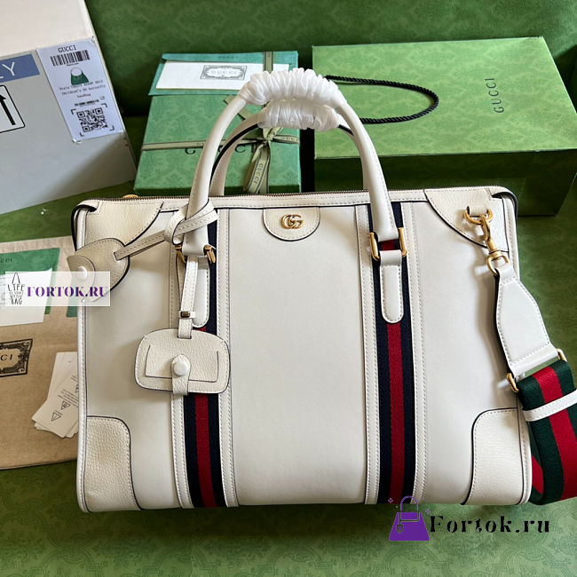 Gucci Medium Top Handle Bag In White 34x24x18cm - 1