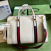 Gucci Medium Top Handle Bag In White 34x24x18cm - 3