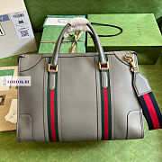 Gucci Medium Top Handle Bag In Grey 34x24x18cm - 4