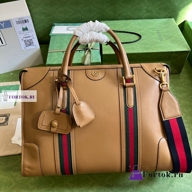 Gucci Medium Top Handle Bag In Beige 34x24x18cm - 1