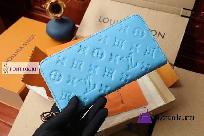 Louis Vuitton Padded Zippy Wallet Blue M81510 19.5x10.5x2.5cm hhhh - 1