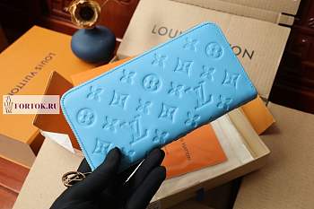 Louis Vuitton Padded Zippy Wallet Blue M81510 19.5x10.5x2.5cm hhhh