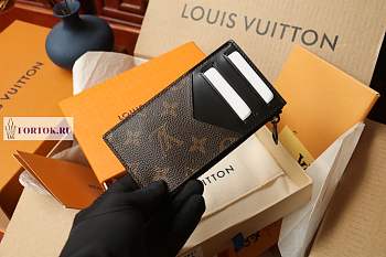 Louis Vuitton Coin card holder Brown Black M81627 8 x 14.5 x 1 cm