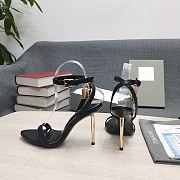 Tom Ford black leather gold padlock heels 10.5cm - 5