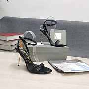 Tom Ford black leather gold padlock heels 10.5cm - 3