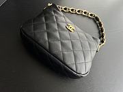 Chanel Hobo Handbag Lambskin Black 17.5x24x6cm - 5