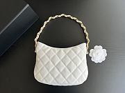 Chanel Hobo Handbag Lambskin White 17.5x24x6cm - 4