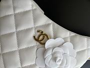 Chanel Hobo Handbag Lambskin White 17.5x24x6cm - 6
