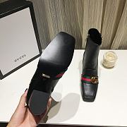 Gucci Black Leather GG Marmont Block Heel Ankle Boots - 5