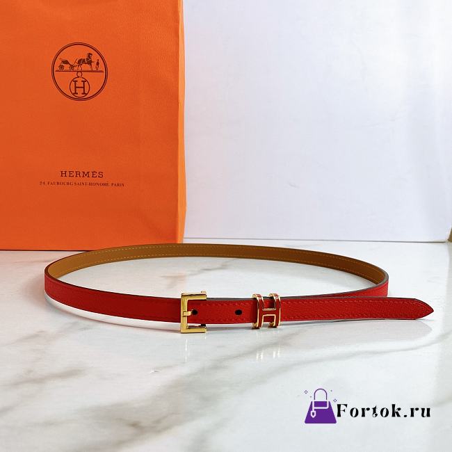 Hermes Epsom Leather Red Belt - 1