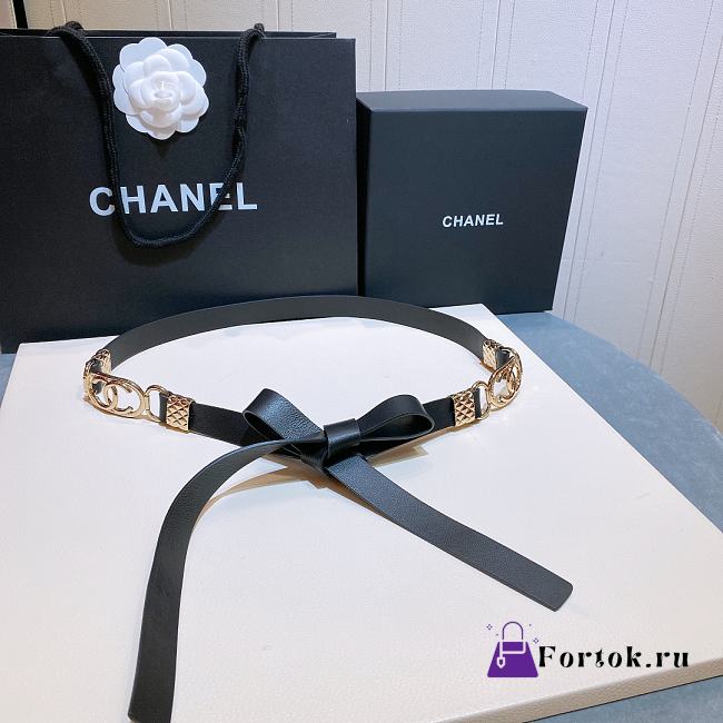 Chanel Lambskin Black Belt - 1