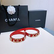 Chanel Lambskin Red Belt - 5