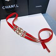 Chanel Lambskin Red Belt - 3