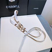 Chanel Lambskin White Belt - 4