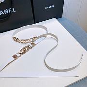 Chanel Lambskin White Belt - 2