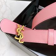 Saint Laurent Pink Monogram Leather Belt - 6