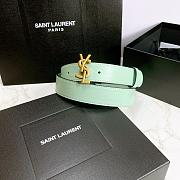 Saint Laurent Green Monogram Leather Belt - 4