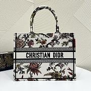 Dior Book Tote Jardin Botanique Embroidery in White 36x18x28cm - 1