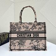 Dior Book Tote Jardin Botanique Embroidery in Pink 36x18x28cm - 1