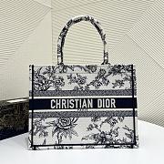 Dior Book Tote Jardin Botanique Embroidery in White & Blue 36x18x28cm - 1