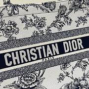 Dior Book Tote Jardin Botanique Embroidery in White & Blue 36x18x28cm - 3