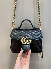 Gucci GG Marmont Mini Top Handle Bag in Black 547260 21x15x8cm  - 1