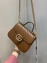 Gucci GG Marmont Mini Top Handle Bag in Brown 547260 21x15x8cm  - 6